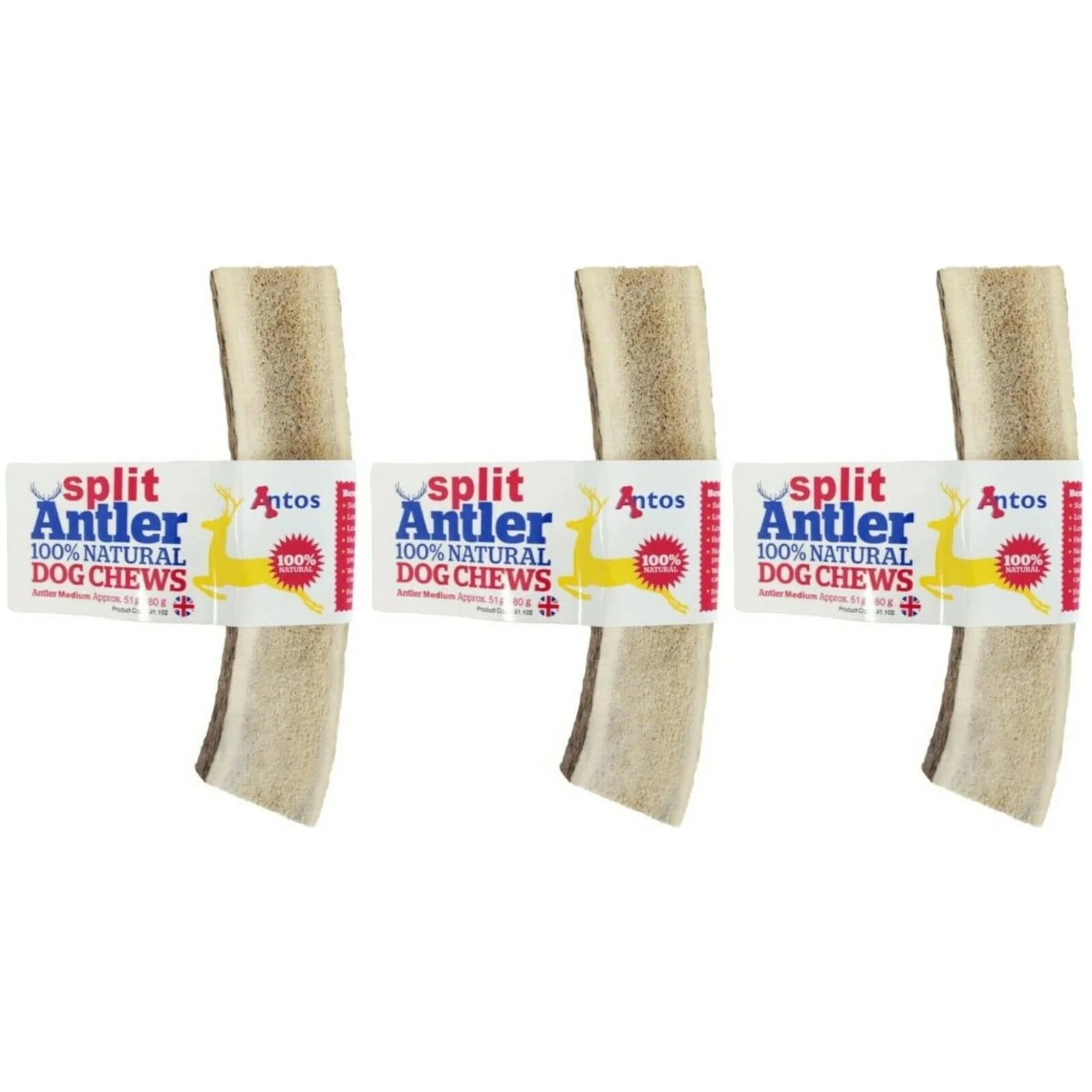Antos Split Antler 100% Natural Dog Chew - 3 Pack Deal - Image 3