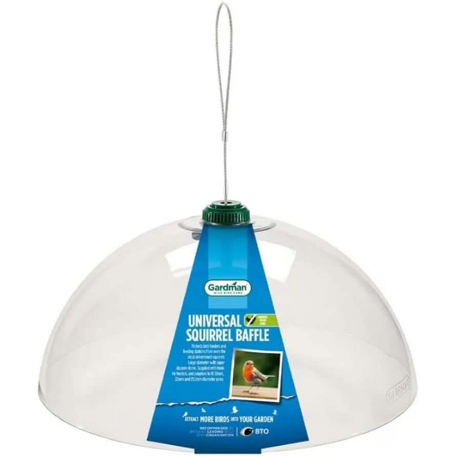 Gardman A01158 Squirrel Baffle Bird Feeding Station, Clear, 12.5 x 14.5 x 4 cm - Image 3