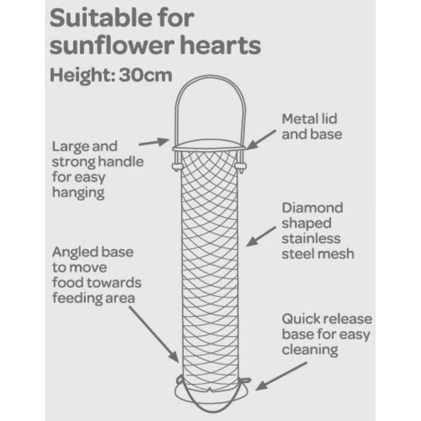 Peckish 60053033 All Weather Sunflower Heart Metal Bird Feeder, Large, Blue,Black - Image 5