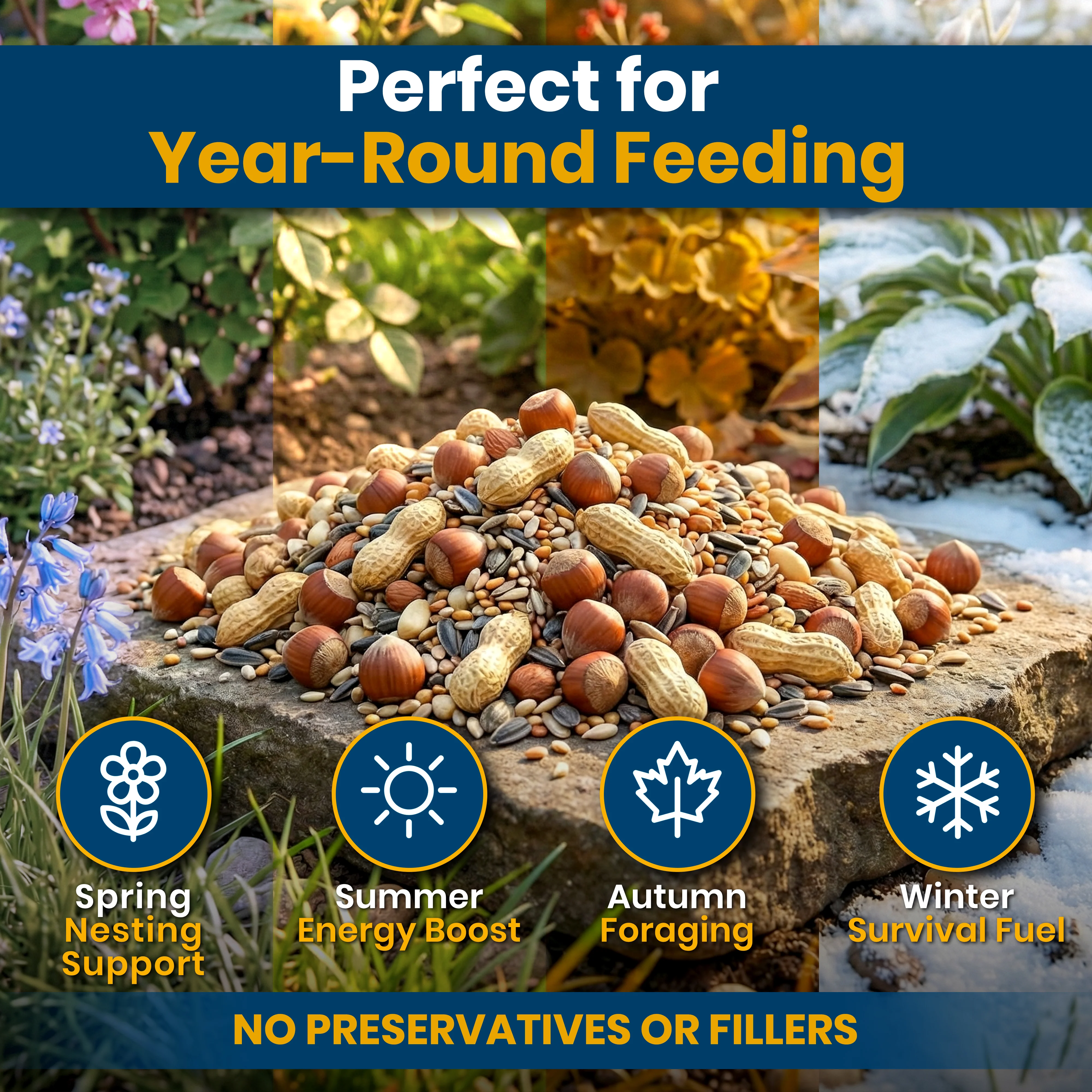 Superpet Premium Squirrel and Bird Food Mix, High-Energy Mixed Nuts including Monkey Nuts, Peanuts, Hazelnuts & Sunflower Hearts for Garden Squirrels and Wild Birds - Image 3