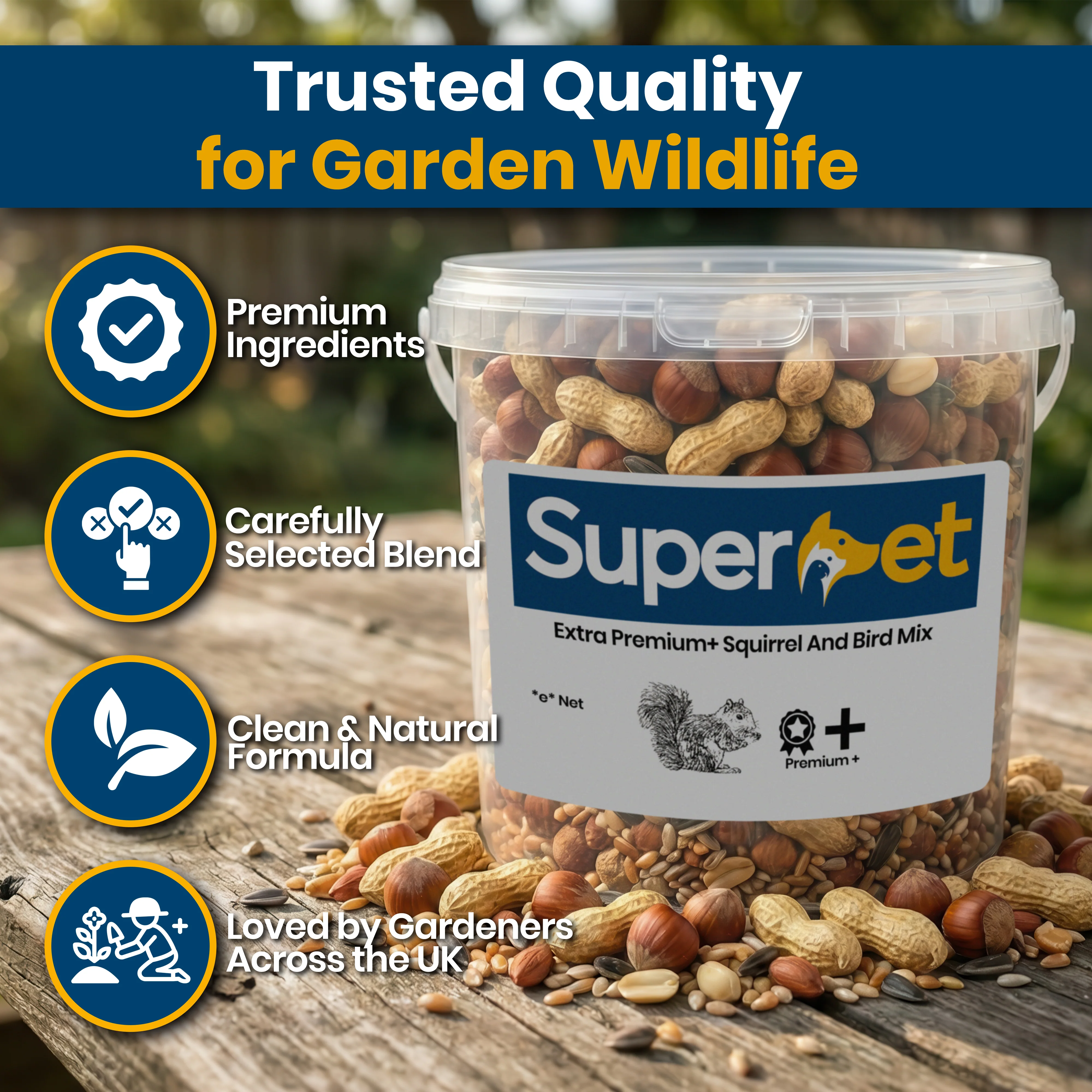 Superpet Extra Premium+ Squirrel And Bird Mix 5L Bucket (2.6kg) - Image 6