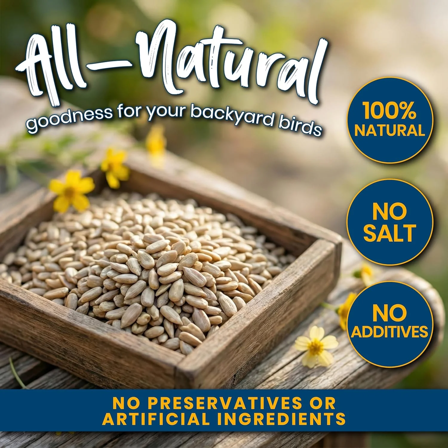 Superpet Premium Sunflower Hearts Bird Food, Dehusked Sunflower Seeds for Wild Birds, No Mess Bird Seed for Robins, Finches, Sparrows & Small Garden Birds, High-Energy Kernels - Image 4