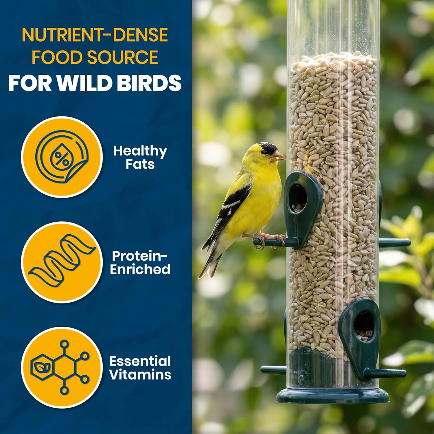 Superpet Premium Sunflower Hearts Bird Food, Dehusked Sunflower Seeds for Wild Birds, No Mess Bird Seed for Robins, Finches, Sparrows & Small Garden Birds, High-Energy Kernels - Image 5